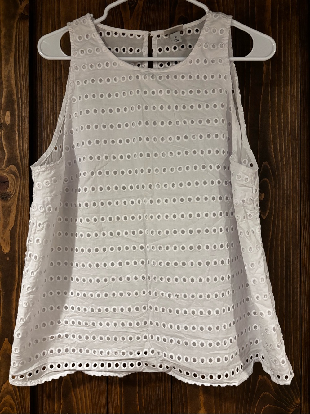 A New Day Eyelet 100% Cotton Lined Tank XL